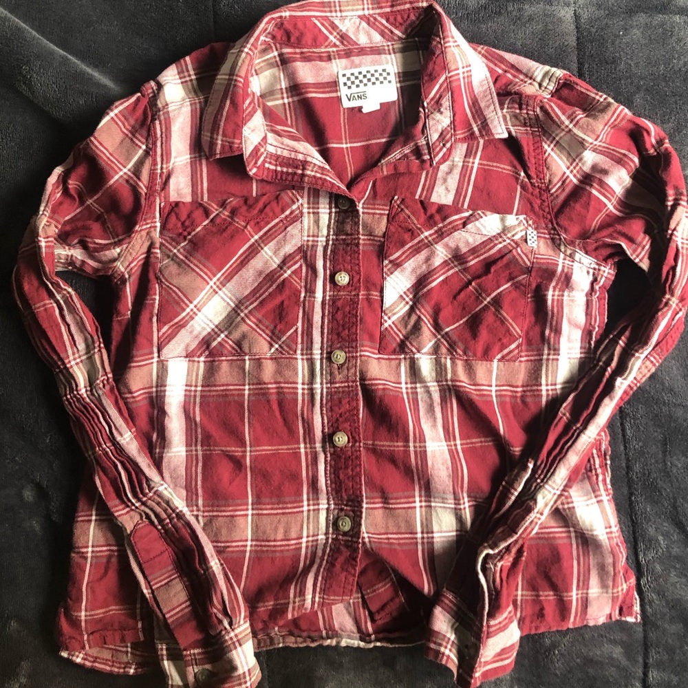 Small Womens/Girl Vans Red Flannel Button down